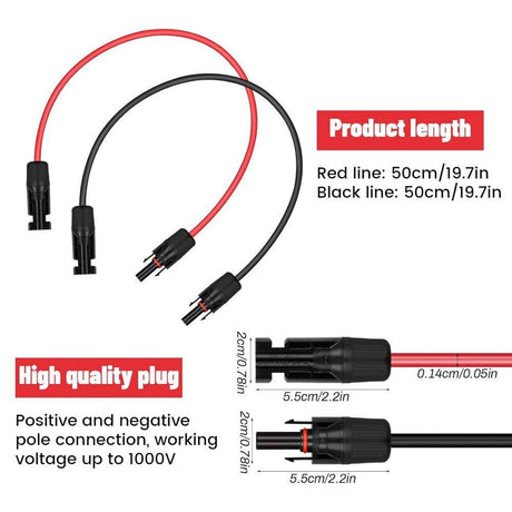 1m Vízálló Napelemes Toldókábel MC4 Csatlakozóval, 4mm², UV-álló Újracsomagolt termék - Outlet24