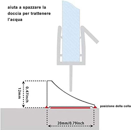 Átlátszó, 300 cm-es öntapadós szilikon zuhanygát, összehajtható fürdőszobai vízgát - Image 2