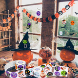 500 db Halloween matrica gyerekeknek, 1 tekercs 1,5 hüvelykes kerek Halloween matrica, - Outlet24