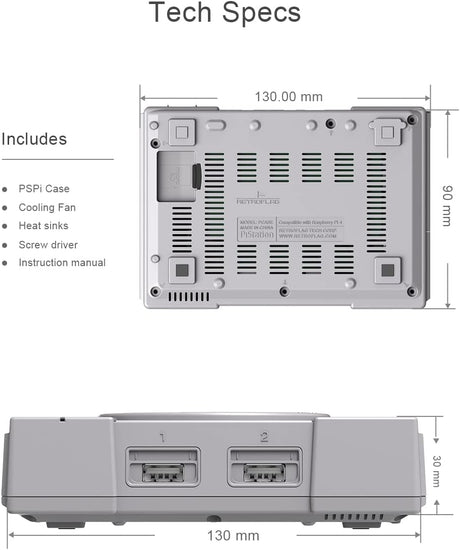 RetroFlag PiStation ház Raspberry Pi 4-hez - Biztonságos leállítás, ventilátor, hűtőborda, HDMI kábel - Image 2