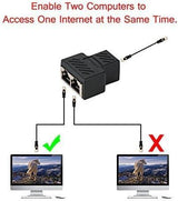 RJ45 Ethernet Splitter Adapter - Arany Dupla Aljzat HUB - Outlet24