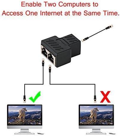 RJ45 Ethernet Splitter Adapter - Arany Dupla Aljzat HUB - Outlet24