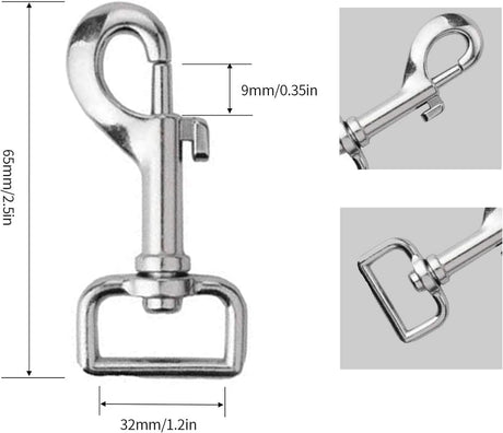 14db 65mm-es ezüst forgó karabiner kutyapórázhoz, hegymászáshoz - Image 2