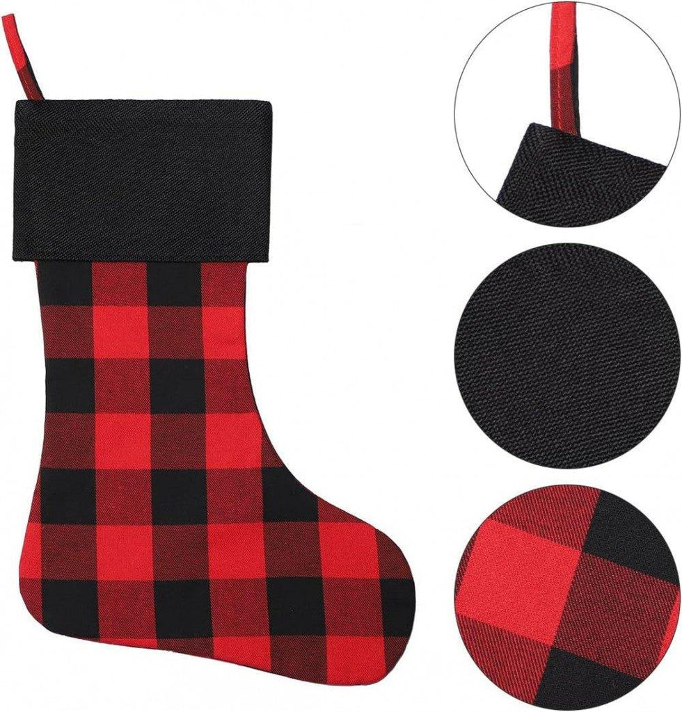 6 darab Cootato Karácsonyi Zokni, 46 cm-es Buffalo Plaid Karácsonyi - Outlet24