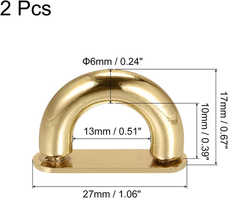 Arany D-gyűrű pénztárcához és táskához - 27mm, csavaros, levehető, 2db - Image 2