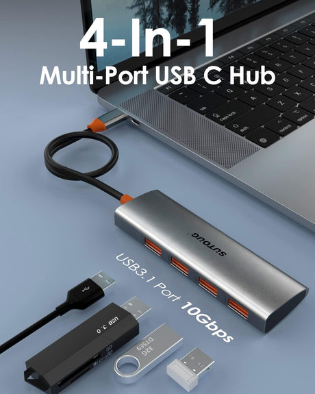 SUTOUG 4 az 1-ben USB-C Hub: Szuper gyors 10 Gbit/s adapter MacBook, iMac és más Type-C eszközökhöz - Image 2