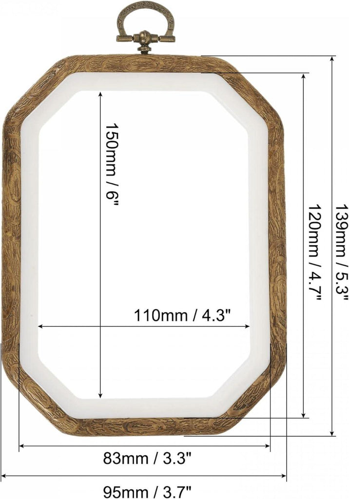 Oktogon Műfa Keresztszemes Hímzőkeret Retro Akasztóval 140 x 95 mm - Outlet24