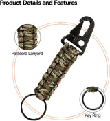 TOLOWOBK Paracord Kulcstartó Karabinerrel - Kültéri Sportokhoz és Túrázáshoz - Image 4