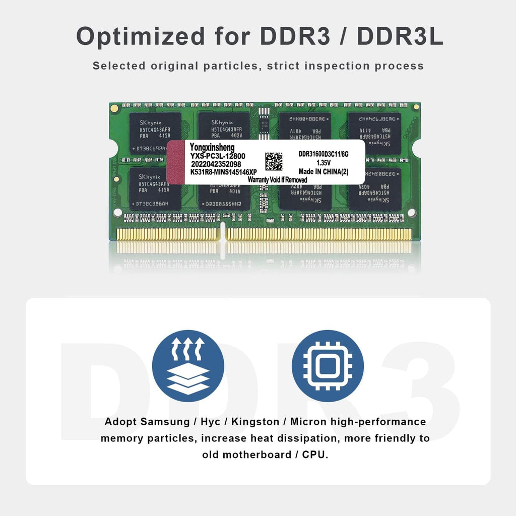 32GB DDR3L Laptop RAM Kit (4x8GB) 1600MHz SODIMM Memória Bővítés - Image 4