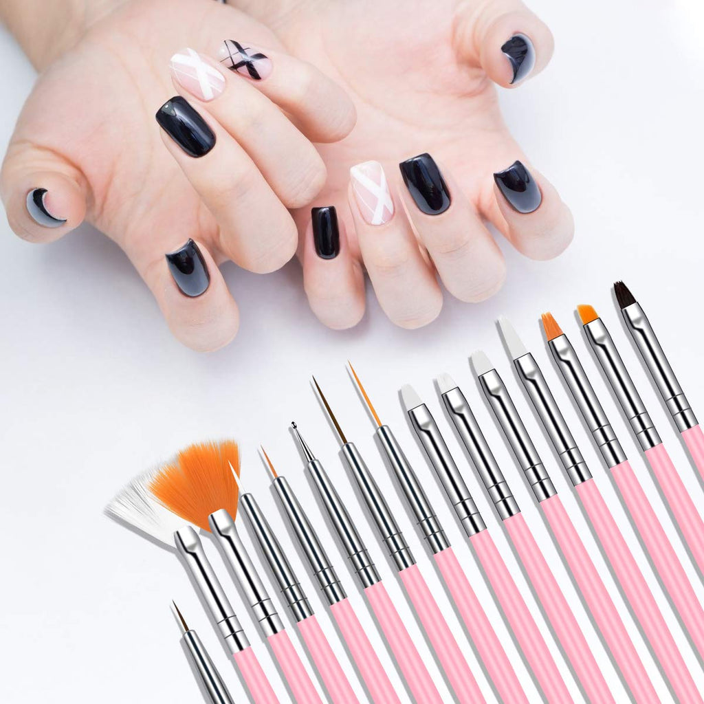 URAQT 20 részes professzionális körömdíszítő ecsetkészlet műkörömhöz és nail arthoz - Image 7