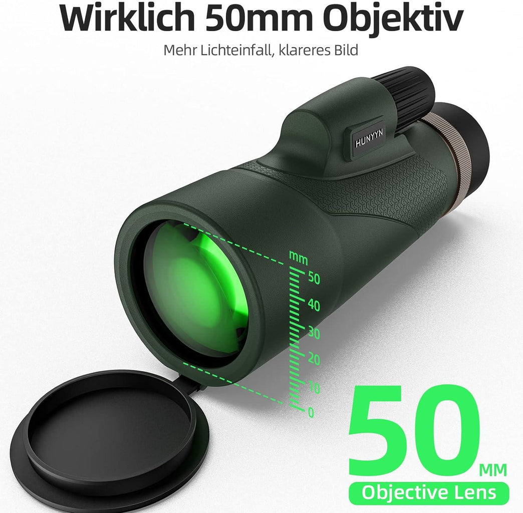 12x50 HD Monokulár Távcső Okostelefon Tartóval és Tripoddal, Vízálló - Outlet24