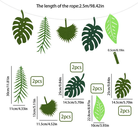 Trópusi Zöld Pálmafüzér 4 Csomag - Időjárásálló, Újrafelhasználható Dekor - Outlet24
