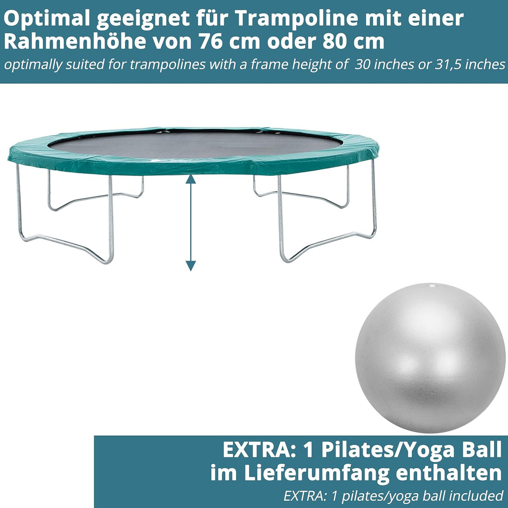 Valuents Ezüst Trambulin Létra - 86 cm, 3 Széles Fokkal + Ajándék Pilates Labda - Image 5