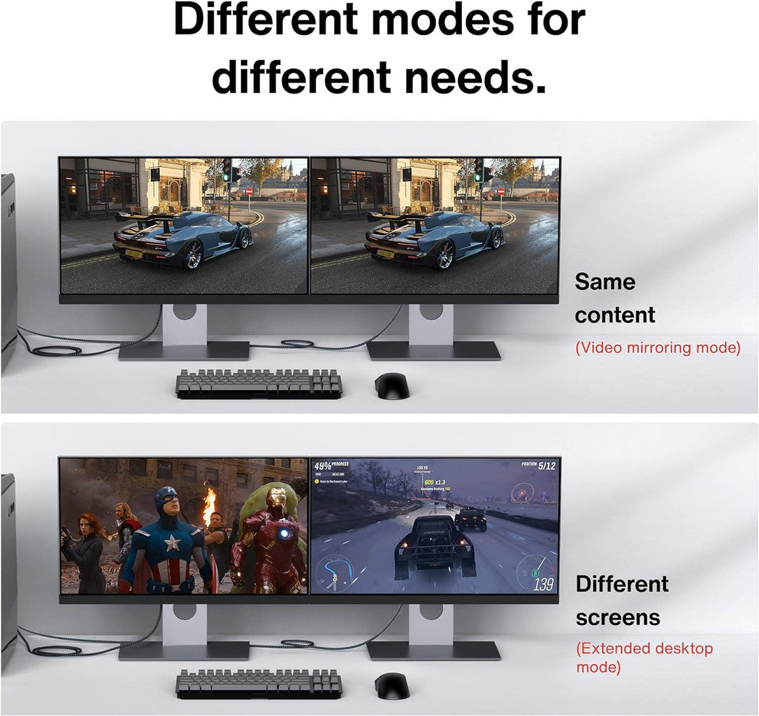 IVANKY 4K DisplayPort Kábel - 1M, Szürke, FreeSync/G-Sync, 144Hz Gaming Monitorhoz - Outlet24