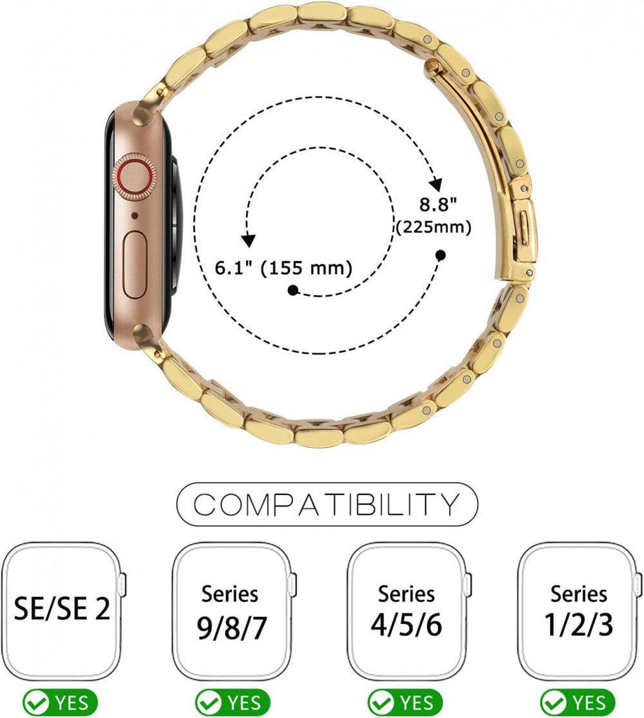 Prémium Rozsdamentes Acél Cserepánt Apple Watch SE, Sorozat 6, 5, 4, 3, 2, és 1-hez, 38 cm - Outlet24