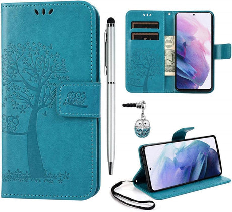 Samsung Galaxy S21 5G tok, Flip Wallet bőr tok + porvédő + érintő toll, 6.3 hüvely - Outlet24