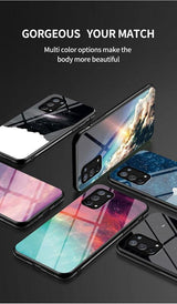 SHIEID Multicolor Védőtok Oppo A74 5G-hez, Kék Csillagos Színátmenetes Üveg és TPU Anyagból - Outlet24