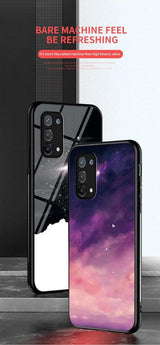 SHIEID Multicolor Védőtok Oppo A74 5G-hez, Kék Csillagos Színátmenetes Üveg és TPU Anyagból - Outlet24