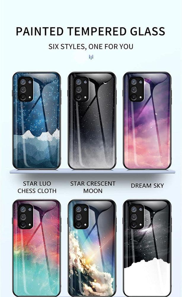 SHIEID Multicolor Védőtok Oppo A74 5G-hez, Kék Csillagos Színátmenetes Üveg és TPU Anyagból - Outlet24