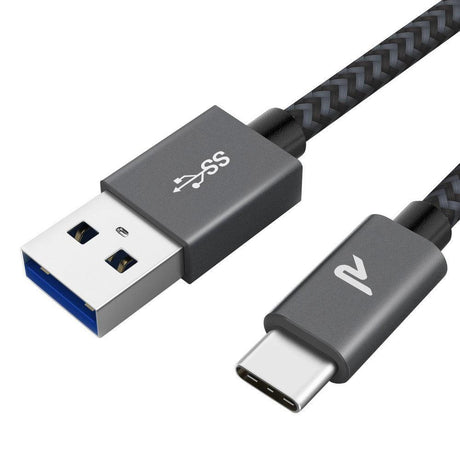 RAMPOW 2 méteres, fontott USB-A-USB-C gyorstöltő kábel(Szürke) - Újracsomagolt termék - Outlet24