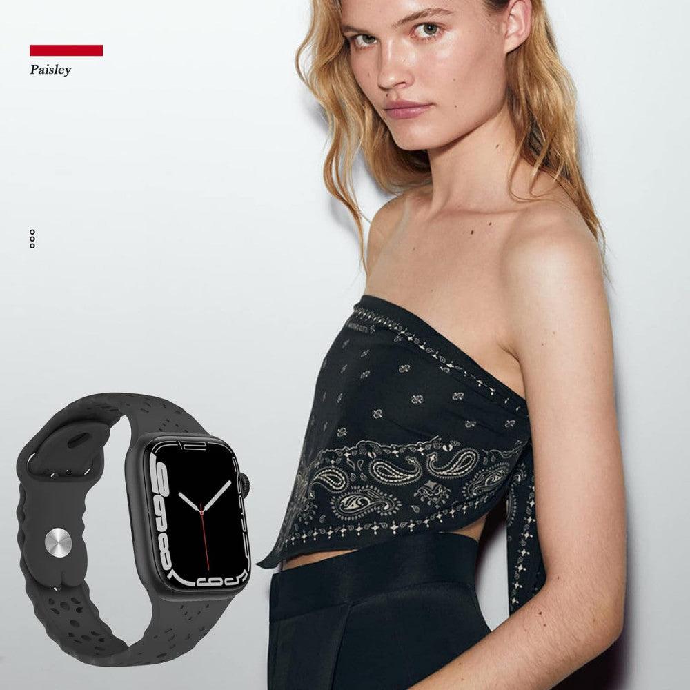 Szilikon Szíj Apple Watchhoz, Légáteresztő Paisley Mintás Sportpánt - Outlet24