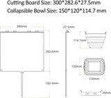 Szilikon Vágódeszka 2 db Tárolóval a szélén, Csúszásgátló Talpak, Mosogatógépben mosható 150 x 120 x 114.7 mm - Outlet24