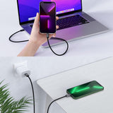 USB C - Lightning Gyors Töltő Kábel 2db, Fekete Nylon MFi Minősített Újracsomagolt termék - Outlet24