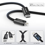 USB C-Lightning kábel gyorstöltő, fekete - Outlet24