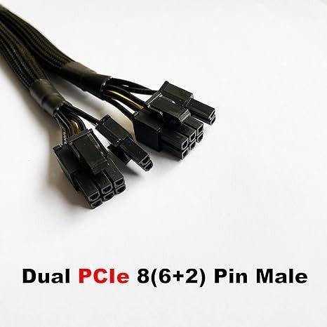 Amangny GPU VGA PCI-e 8 Pin Női - Dupla 8(6+2) Pin Férfi Adapter Szövött Huzalos Elágazó Tápkábel Újracsomagolt termék - Outlet24