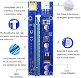 APKLVSR PCI-E Riser Adapter, USB 3.0 kábel, LED Grafikus Bővítés Kriptovaluta Bányászathoz - Outlet24