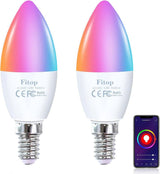 Fitop E14 WiFi-s LED izzók, Szabályozható, Alexa/Googe home kompatilibis, 4.9w, 470 lm, 2700-6500K Újracsomagolt termék - Outlet24