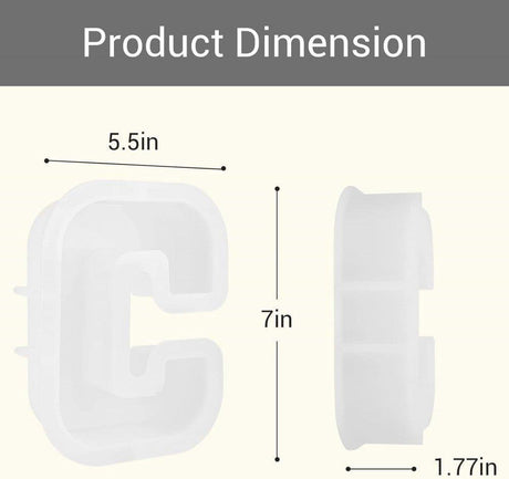 Gartful Nagybetűs Szilikon Öntőforma, C betű 3D Betűkészlet, DIY Dekoráció és Süteménykészítéshez - Outlet24