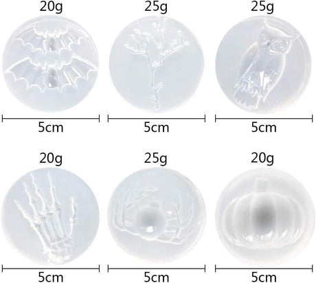 Halloween Gyantaöntő Szilikon Forma - Boszorkány, Koponya, Pók, Denevér, Tök Ékszerkészítő Készlet 6db - Outlet24