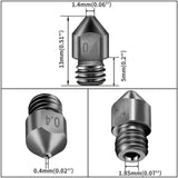 iMetrx 4 darabos MK8 3D nyomtatófejek szett, ajándékdobozban (kemény acél + titán + rozsdamentes acél + sárgaréz) Makerbot Creality Ender 3/5 extrudáló fejekhez - Outlet24