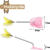 Interaktív Macskajáték Tollakkal, Rugalmas és Tartós, Rózsaszín Színben - Outlet24