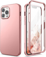 iPhone 13 Pro Szilikon Tok Beépített Képernyővédővel (Rosegold) - Outlet24