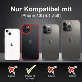 iPhone 13 Ütésálló Szilikon Tok (Piros-Áttetsző) - Outlet24