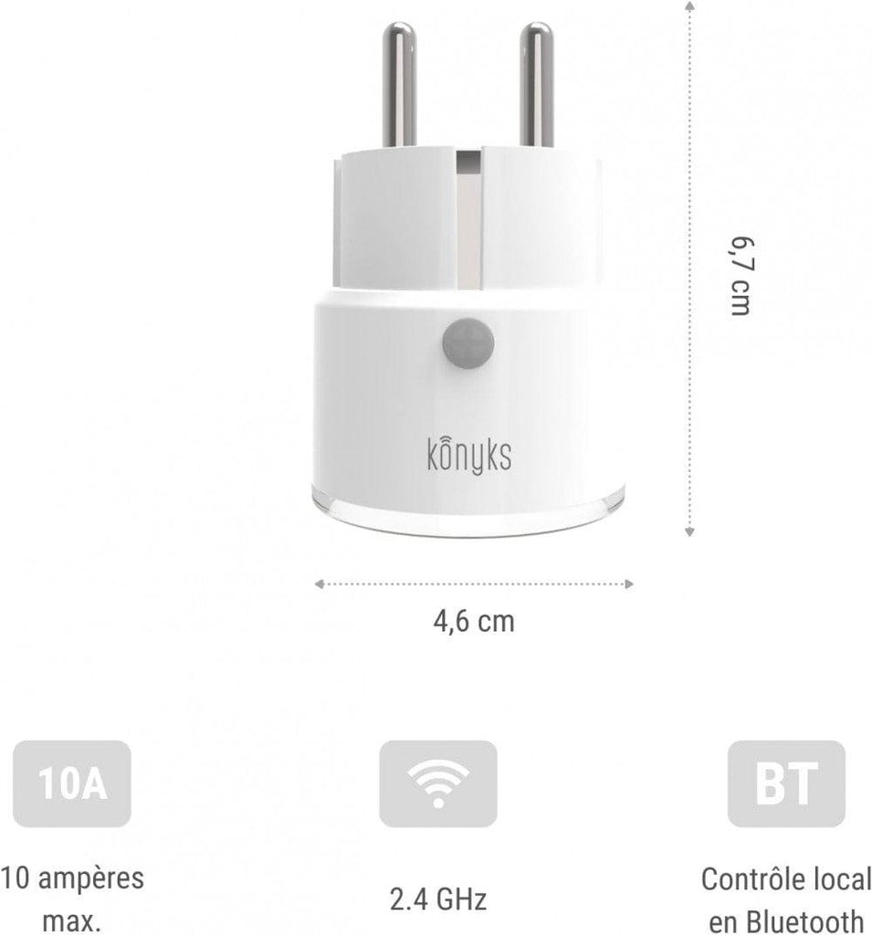 Konyks Priska Mini 3 FR WiFi + BT Okos Konnektor, Alexa és Google Home Kompatibilis, Fehér/Átlátszó Újracsomagolt termék - Outlet24