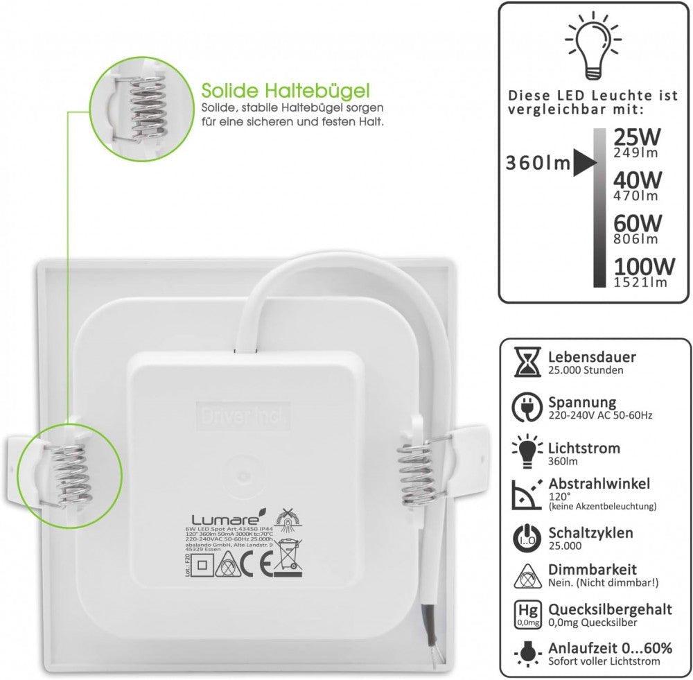 LED Beépíthető Spotlámpa 6 W IP44 Extra Vékony Fehér, Fürdőszobákhoz és Nedves Helyiségekhez Újracsomagolt termék - Outlet24