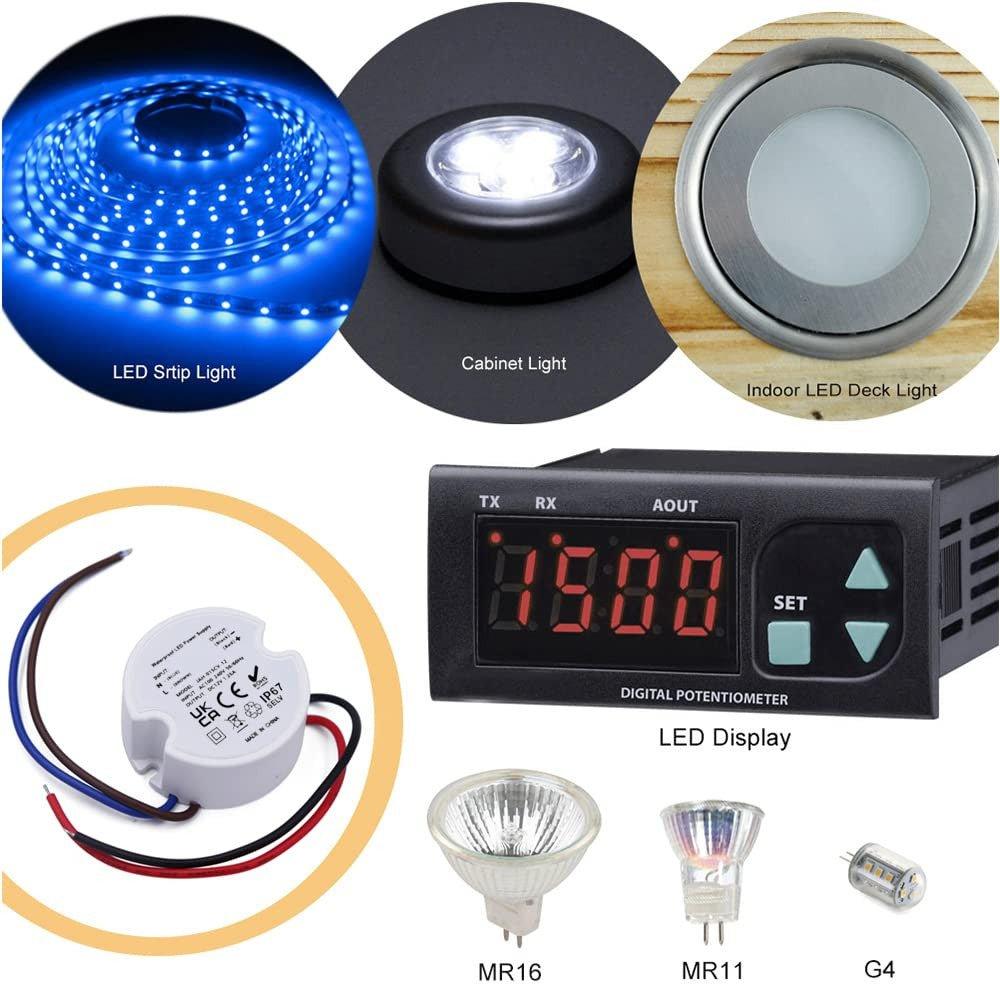 LED Transzformátor 12V DC IP67 Vízálló, Konyhai Szekrény Alatti LED Sávokhoz, MR16 G4 MR11 Spotlámpákhoz - Outlet24