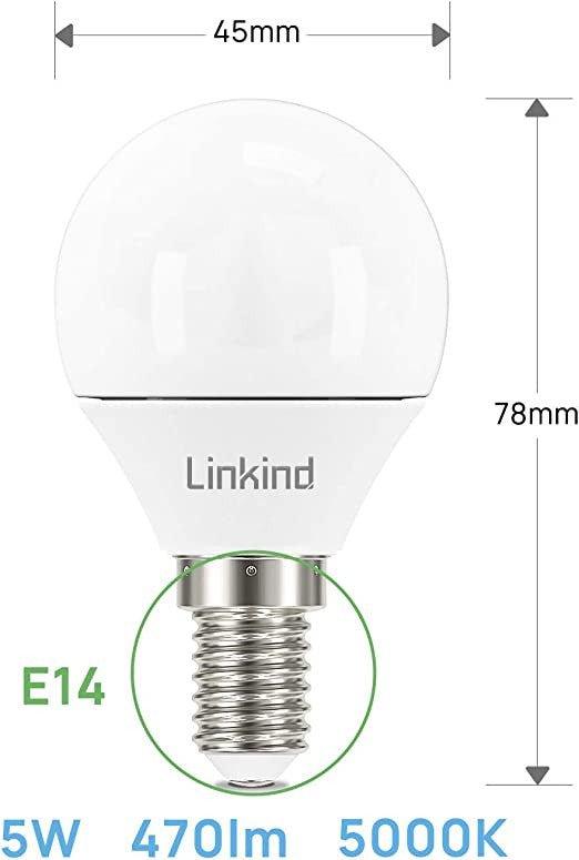 Linkind E14 LED Lámpa P45, 4.9W - Outlet24