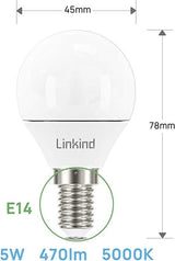 Linkind E14 LED Lámpa P45, 4.9W - Outlet24