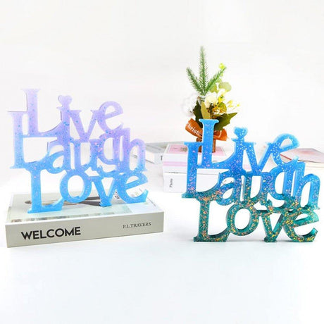 "Live Laugh Love" Szilikon Öntőforma, Kristály Betűk, DIY Fali Dekoráció és Asztaldísz - Outlet24