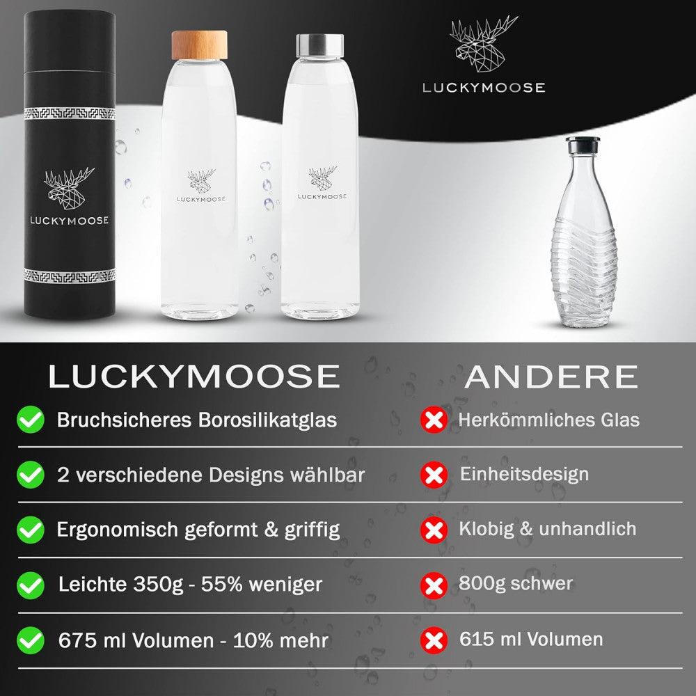 Luckymoose Üvegpalack 675 ml, kompatibilis a Sodastream Crystal 2.0 vízszénsavasítóval - Outlet24