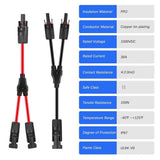 Napelemes Kábel Y Aljzattal, PV Paralel Adapter, Fotovoltaikus Csatlakozó, 30A (1 piros +1 fekete) Újracsomagolt termék - Outlet24